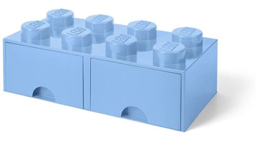 Lego Pierre De Rangement avec Tiroirs 8 Tenons 50 X 18 Cm Pp Bleu Clair