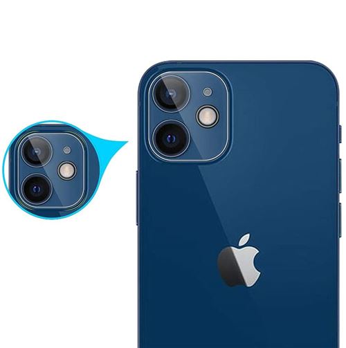Film Protection Verre Trempé Pour Objectif IPhone 12 Pro - Lot De 2, Noir, 9H, Anti-rayures