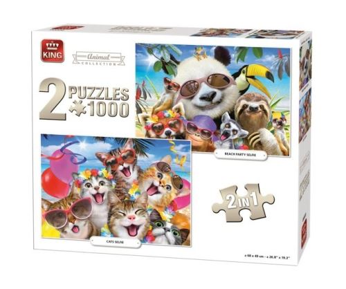King puzzle Animal Selfies Collection 2 puzzles 1000pcs