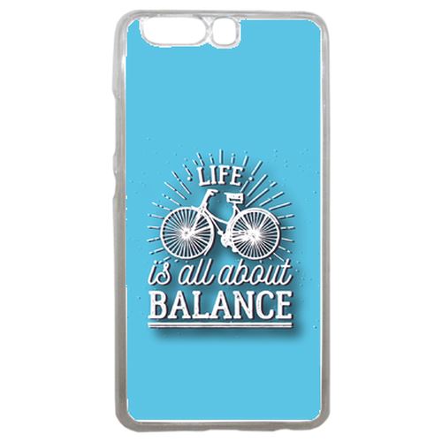 Coque Life Il All About Balance Fond Bleu Compatible P10 Transparent