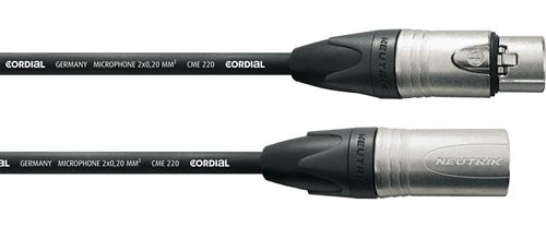Cordial CXM5FM - Câble standard microphone XLR mâle - XLR femelle Neutrik série Peak 5 m