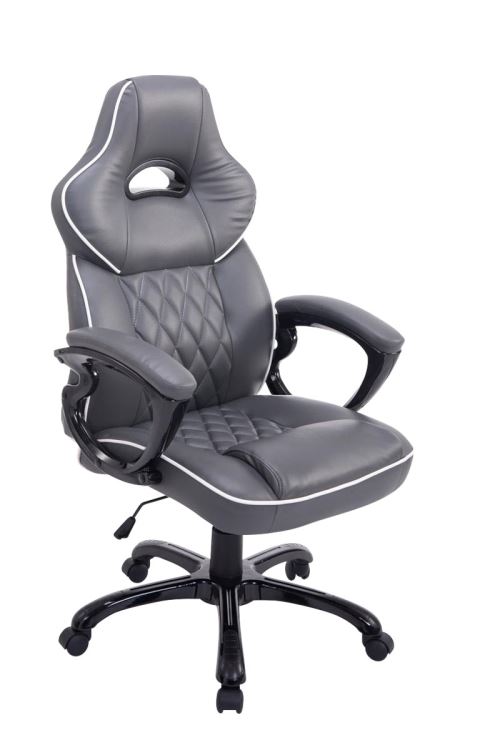 Fauteuil de Bureau / Chaise Gaming Big XXX en Similicuir / Capacité de charge 180 Kg- Couleur Gris