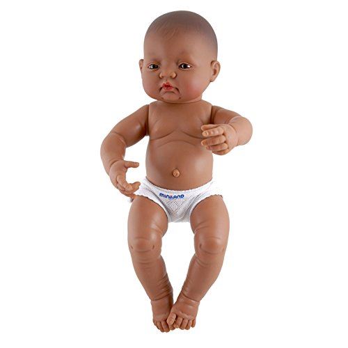 Miniland 15.75 '' Anatomically Happy Newborn Baby Doll, Hispanic Boy