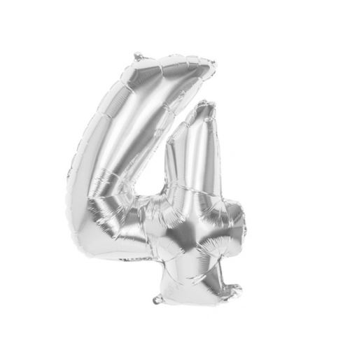 ballon argent alu chiffre 4