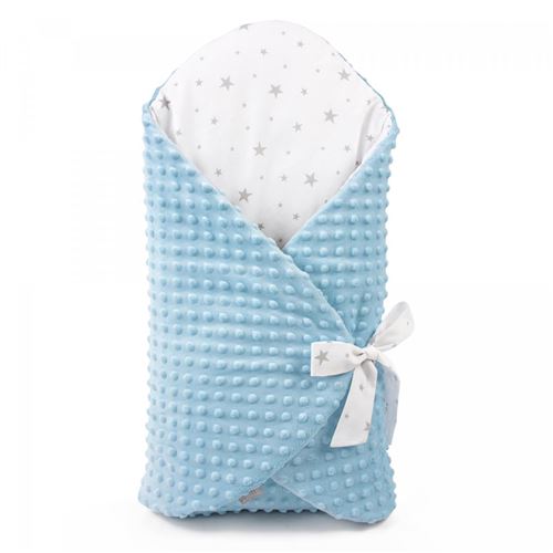 Gigoteuse d'emmaillotage évolutive, Minky Stella Bleu 0 - 3 mois