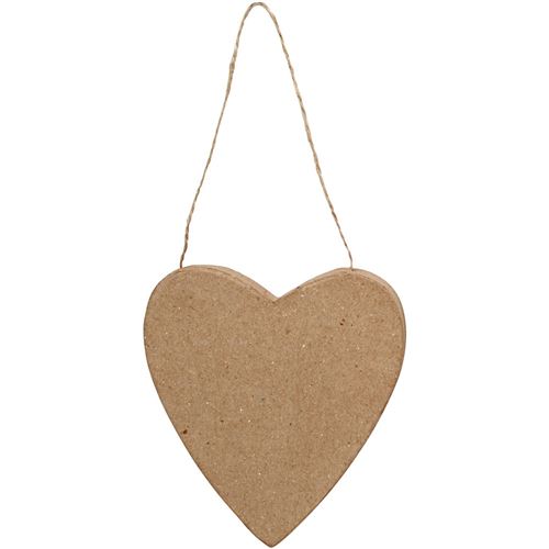 Creotime décoration Coeur en papier mâché 12,5 cm marron chacun