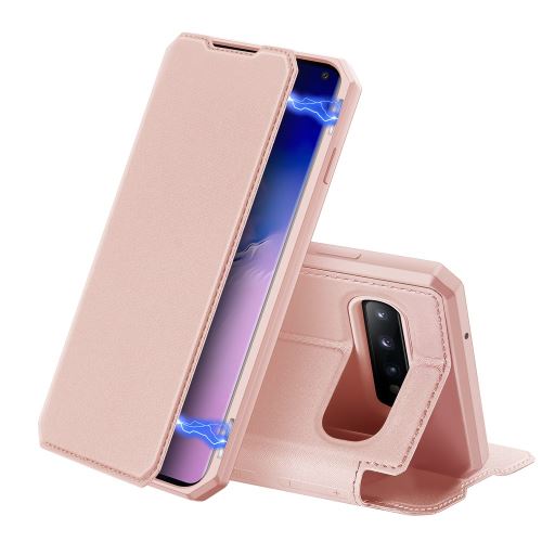 Etui en PU flip auto-absorbé rose pour votre Samsung Galaxy S10