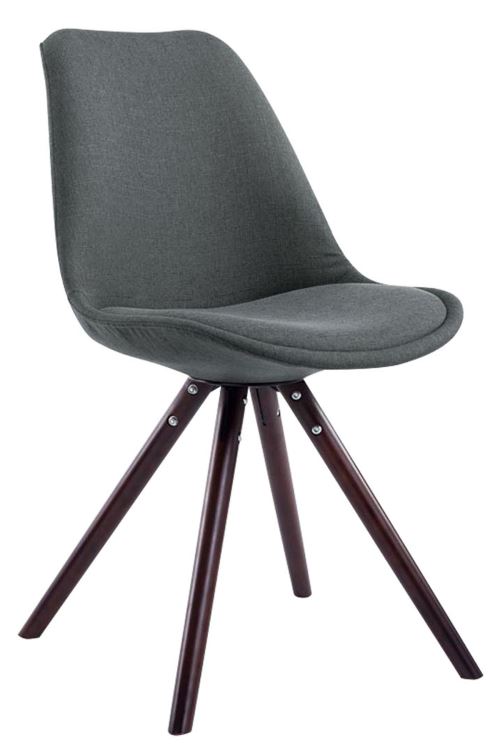 Chaise Toulouse tissu pieds ronds , Gris foncé/Cappuccino