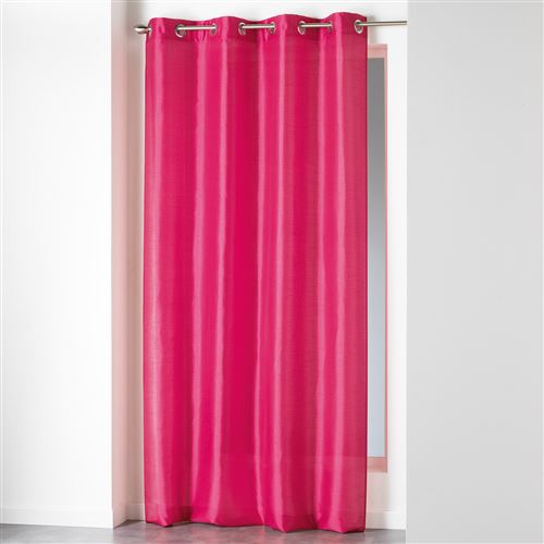 Rideau a oeillets 140 x 280 cm shantung uni shana Fuchsia