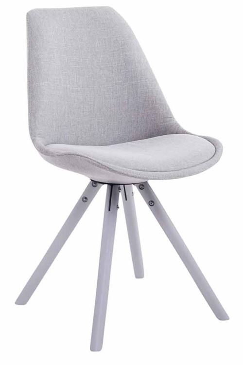 Chaise Toulouse tissu pieds ronds , Gris/Blanc