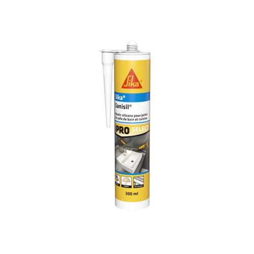 Mastic silicone anti-moisissure SIKA Sanisil - Blanc - 300ml