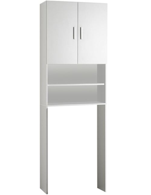 Meuble SDB coloris blanc - L.64 x H.190 x P.26 cm -PEGANE-