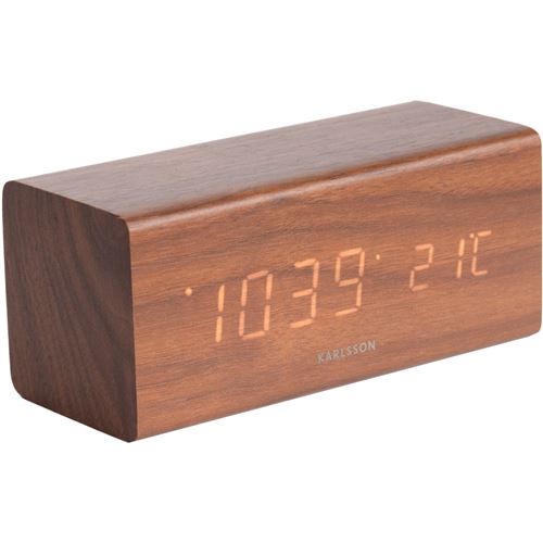 Karlsson - Réveil LED Block en Bois sombre - LED blanche - Block