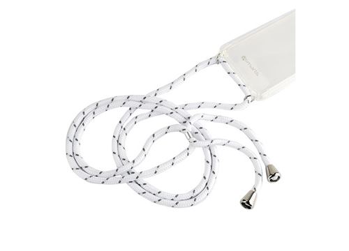 Coque iPhone XR en TPU avec Lanière 4smarts Necklace - Zèbre