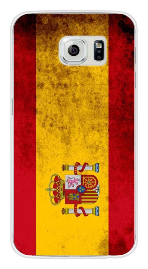 Coque en silicone imprimée compatible Samsung Galaxy S6 Drapeau Espagne