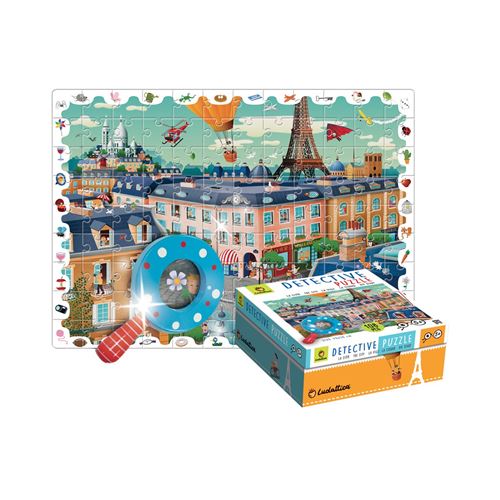LUDATTICA Puzzle enfant 108 pièces BABY DETECTIVE VILLE Multicolore