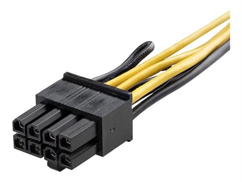 Startech.com Jaune Câble Adaptateur D'alimentation Pci Express À 6 Broches Vers 8 Broches De 15 Cm - Pcie 6 Pin Vers 8 Pin - F/M - Adaptateur Secteur - Alimentation Pcie De 6 Broches (F) Pour Alimentation Pcie De 8 Broches (M) - 15.5 Cm - Pour P/N: At