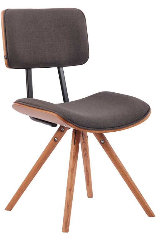 Chaise de salle à manger Delft en tissu , Noyer / Gris foncé