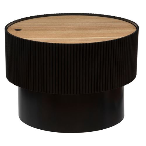 Non Communiqué Noir Table À Café Coffre D55 Enola Atmosphera