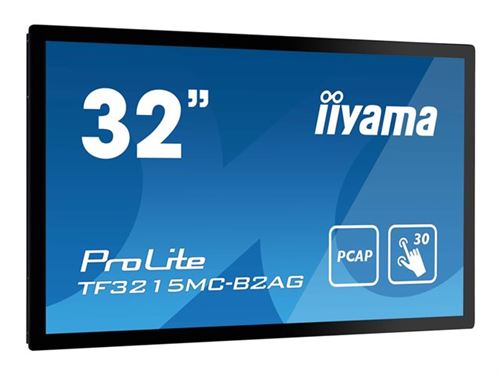 Non Communiqué Noir Iiyama Prolite Tf3215mc-B2ag - Écran Lcd - 32" (31.5" Visualisable) - Cadre Ouvert - Écran Tactile - 1920 X 1080 Full Hd (1080P) - Va - 500 Cd/M² - 3000:1 - 8 Ms - Hdmi, Vga, Displayport