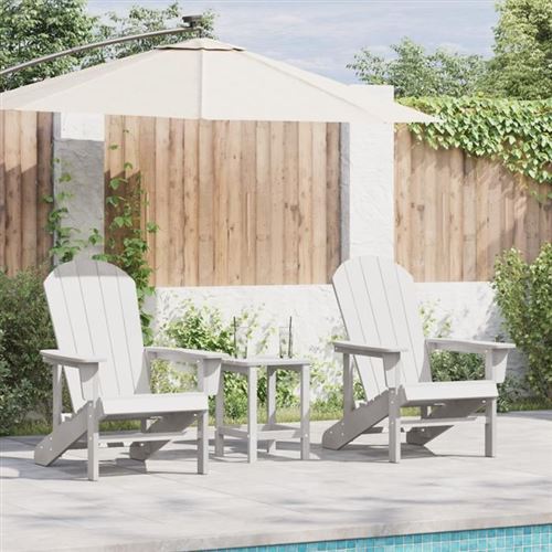 Vidaxl Blanc Chaise De Jardin 2 Pc Polyéthylène - Image 3