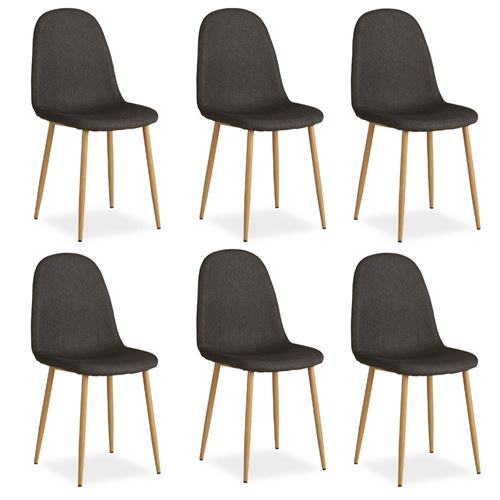 Homestyle4u Chaise Salle À Manger Lot De 6 - Anthracite - Image 4