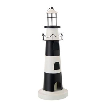 Phare Déco Lumineux "Mer" 84cm Noir & Blanc - 1
