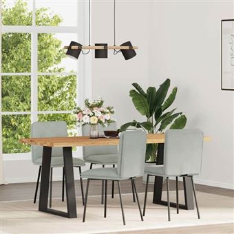 Chaises Plastique Empilables Lot De 4 Chaises Mila En Velours Gris