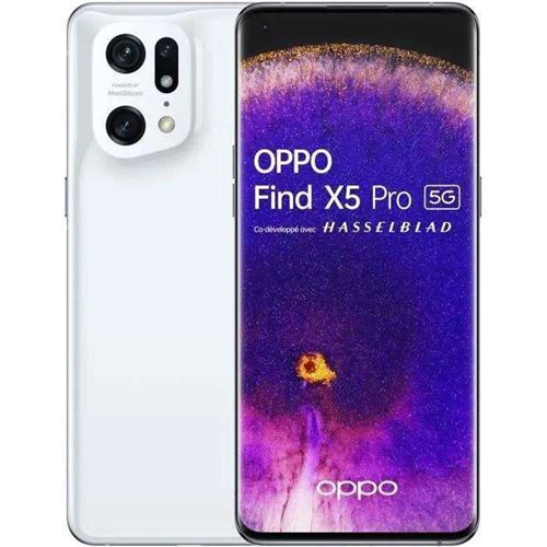 Smartphone Oppo find x5 pro blanc 6.7 pouces RAM 12 Go stockage 256 Go