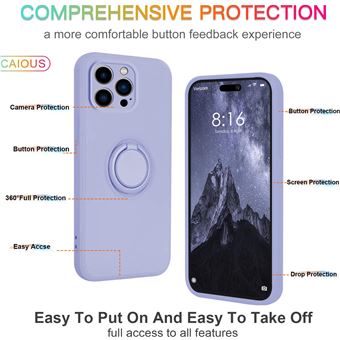 Coque Silicone Violet + Verre Trempé Pour IPhone 14 Pro - Pack Little Boutik, Protection Complète Et Style