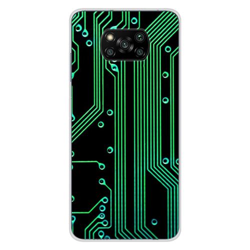 Coque en silicone imprimée compatible Xiaomi Poco X3 Poco X3 Pro Texture circuit geek