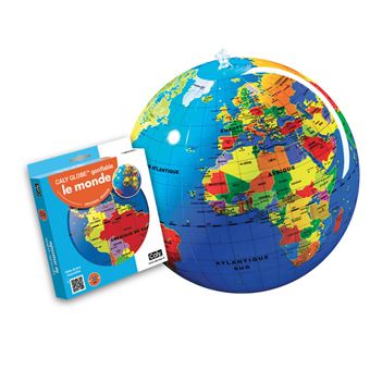 3 Globes Terrestres Gonflables 38cm - Éducatif, Géographie, PVC Souple, Pour École Ou Jeu