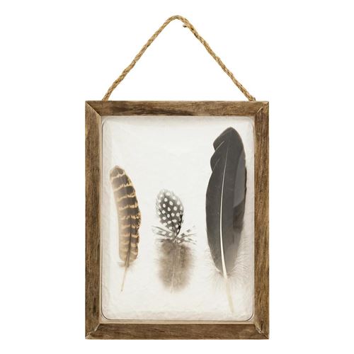 Non Communiqué Marron Atmosphera Créateur D'intérieur - Déco Murale Bombée Plumes "Jonas" 34Cm - Image 1