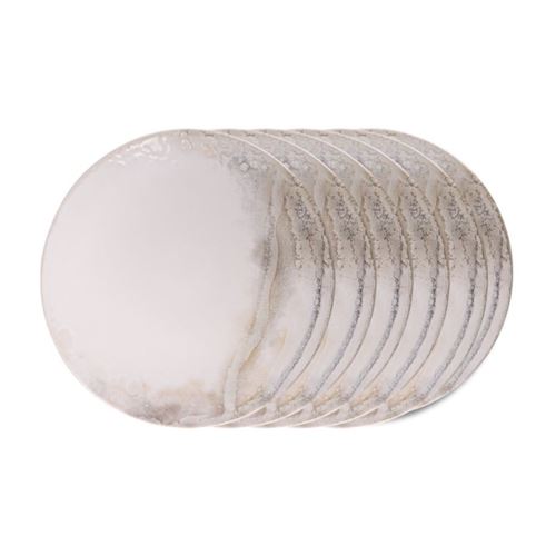 Non Communiqué Blanc Assiette Plate Mojave 27 Cm (Lot De 6) - Table Passion - Crème / Ivoire - Grès