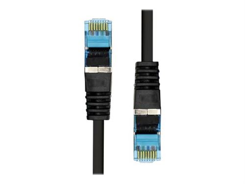 ProXtend - Cordon de raccordement - RJ-45 (M) pour RJ-45 (M) - 30 cm - 6 mm - S/FTP - CAT 6a - IEEE 802.3at - sans halogène, moulé, sans crochet, bloqué - noir