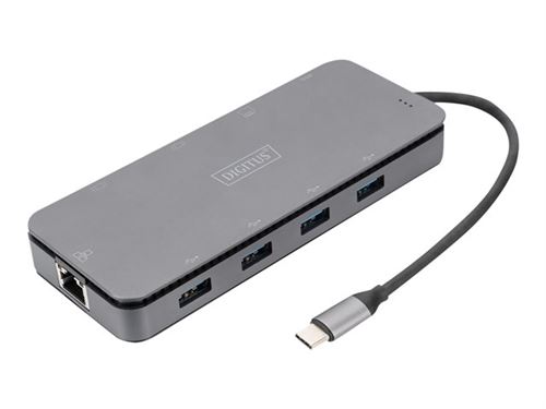 DIGITUS - Station d'accueil - USB-C - VGA HDMI - GigE