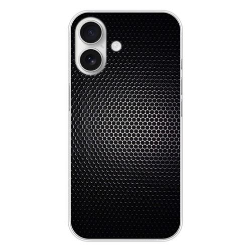 Coque en silicone imprimée compatible Apple iPhone 16 Dark Metal