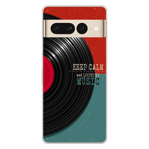 Coque en silicone imprimée compatible Google Pixel 7 Pro Keep calm