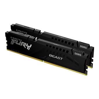 Kingston FURY Beast - DDR5 - kit - 32 Go: 2 x 16 Go - DIMM 288 broches - 5600 MT/s / PC5-44800 - CL36 - 1.25 V - mémoire sans tampon - on-die ECC - noir - 1
