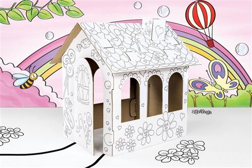 Chateau a peindre colorier carton ecologique jouet enfant maison