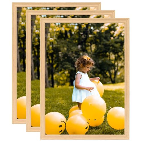 vidaXL Collage de cadres photo 3 pcs pour mur Chêne clair 59,4x84 cm