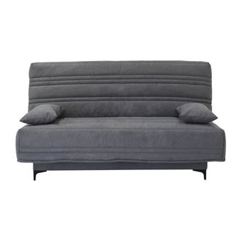 Banquette clic clac 3 places - Tissu gris moyen - L199 x P96 x H103 cm - KRISTEN - Style contemporain - 1