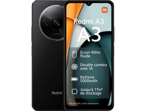 Smartphone Xiaomi Redmi A3 6,71 Double SIM 128 Go Noir