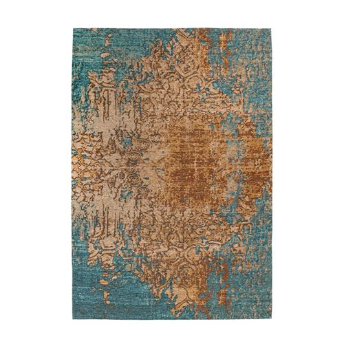 Non Communiqué Bleu Tapis Tissé Imprimé À Motifs "Primavera" 80 X 150 Cm