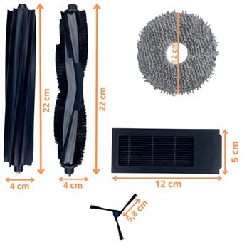 Kit Pièces De Rechange Pour Robot Aspirateur Ecovacs Deebot X11 - 2 Brosses, 4 Serpillères, 6 Filtres HEPA, 6 Brosses Latérales - 9