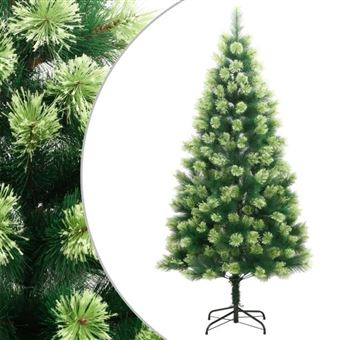 vidaXL Sapin de Noël Artificiel à Charnières avec Support, Arbre de Noël, Décoration de Vacances Fête Intérieur Extérieur, Moderne, 210 cm - 1