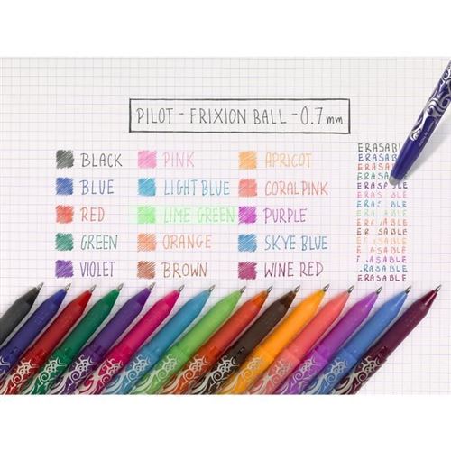 PILOT Lot 1 stylo effaçable pointe moyenne noir FriXion Ball
