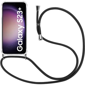 Coque Cordon Samsung Galaxy S23+ / S23 Plus Transparente Renforcé Anti-Rayure avec Cordon Noir - BOOLING - 1