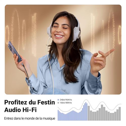 Headphone Jack Adapter Adaptateurs USB-C Vers Jack 3.5mm - Lot De 2 - Haute Qualité Sonore - Compatible IPhone 15, Samsung Compatible Iphone 15 Samsung