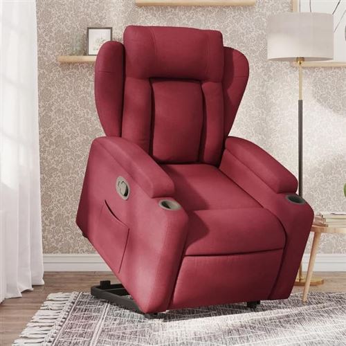 Non Communiqué Rouge Vidaxl Fauteuil De Relaxation Inclinable Tissu Bordeaux